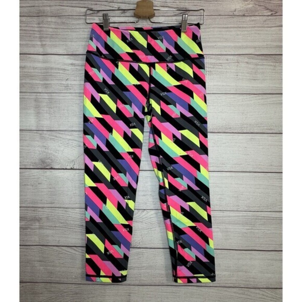 Victorias Secret VSX SPORT  Gym Yoga Workout Leggings Neon Color Block SMALL
